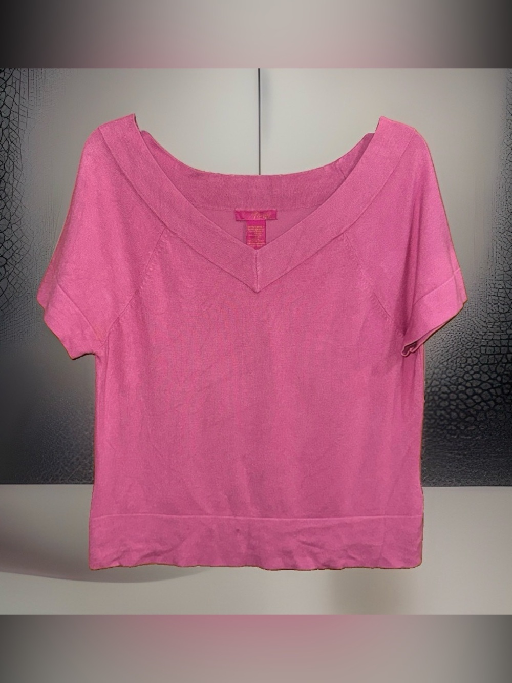 Thalia Sodi Hot Pink Off-the-Shoulder Short Sleeve Sweater-XL-GC